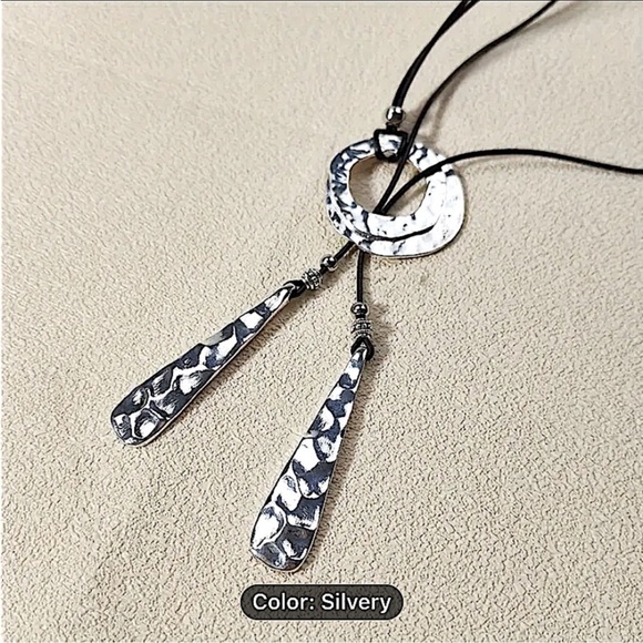 Vintage Celtic Statement Necklace, Bohemian, Boho, Tribal Toggle Hammered - Picture 3 of 5